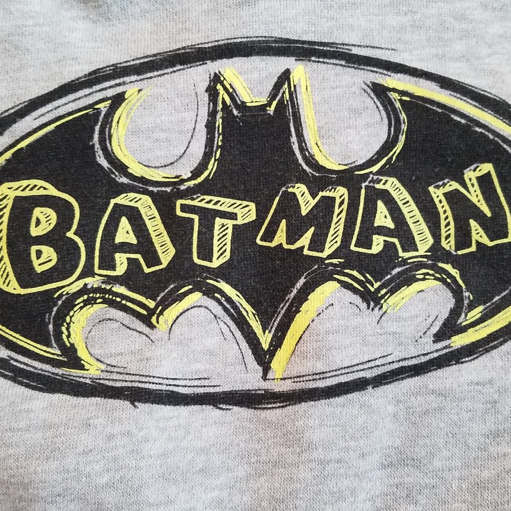 Boys Gray Batman Pullover Hoodie Sizes M & L - Picture 2 of 11